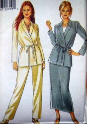 6807 NEW LOOK  WRAP JACKET, TIE BELT,  LONG SKIRT, PANTS PATTERN 8-18 UNCUT